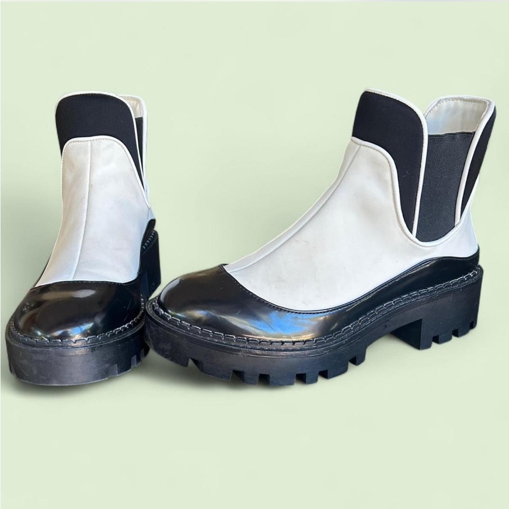 Zara Black and White Ankle Boots
